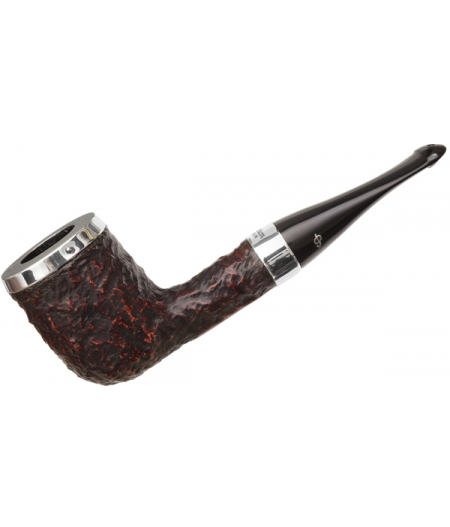Peterson House Pipe House Pipe Rusticated Silver Cap Billiard P-Lip